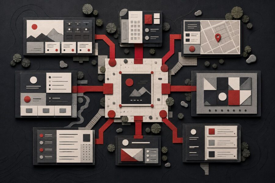 A visual website sitemap for a small local business